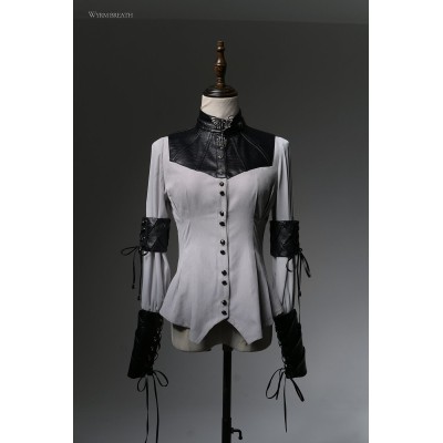 Lilith House Wyrm Breath High Collar Blouse(Reservation/Full Payment Without Shipping)